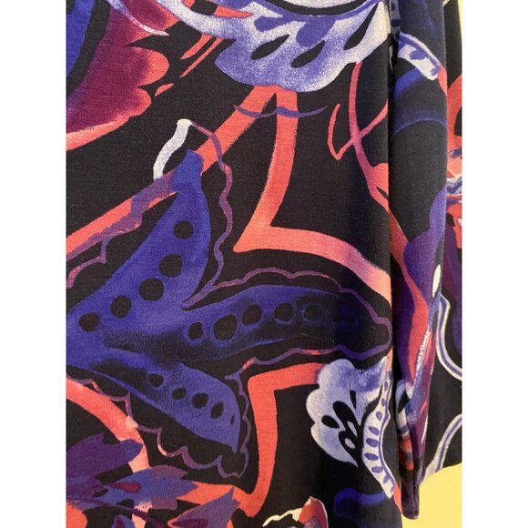 Chicos 2 Women's L Top Rayon Blend Multicolor Floral Print Artsy Blouse Office - Picture 10 of 10